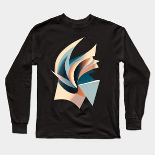 Modern Abstract | Windmill fire | Pink, Blue, and Orange Long Sleeve T-Shirt
